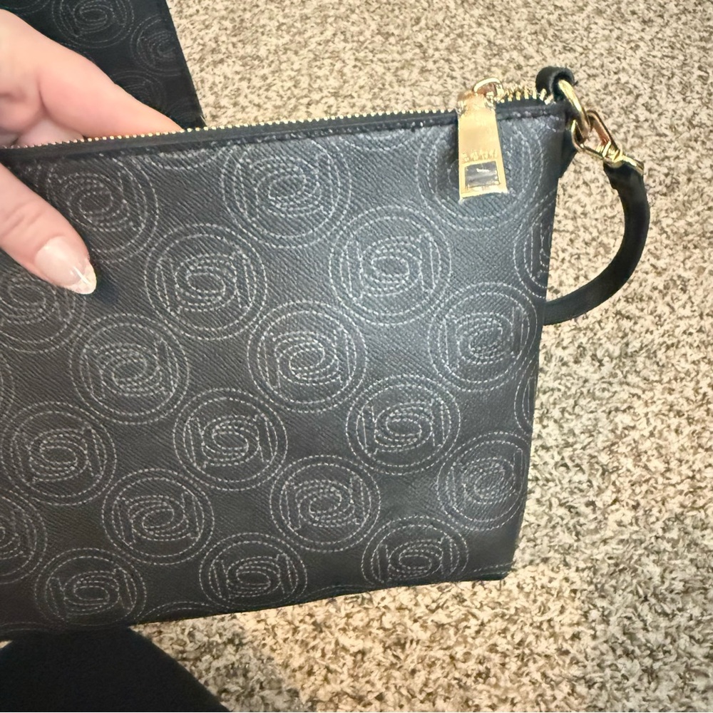Bebe Los Angeles Monogram Logo Large Women’s Tote Bag with Matching Makeup Bag - Picture 12 of 15